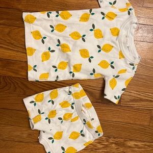 Hanna Anderson white  pajamas with lemons